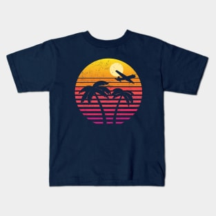 Retro Summer Island Kids T-Shirt